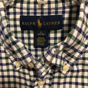 Ralph Lauren Plaid Polo Long Sleeve Shirt Boys L